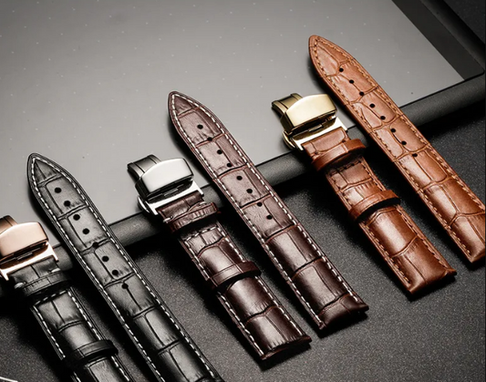 22mm Width Universal Genuine Leather Watch Band Strap For All 22mm band Compatible Watches