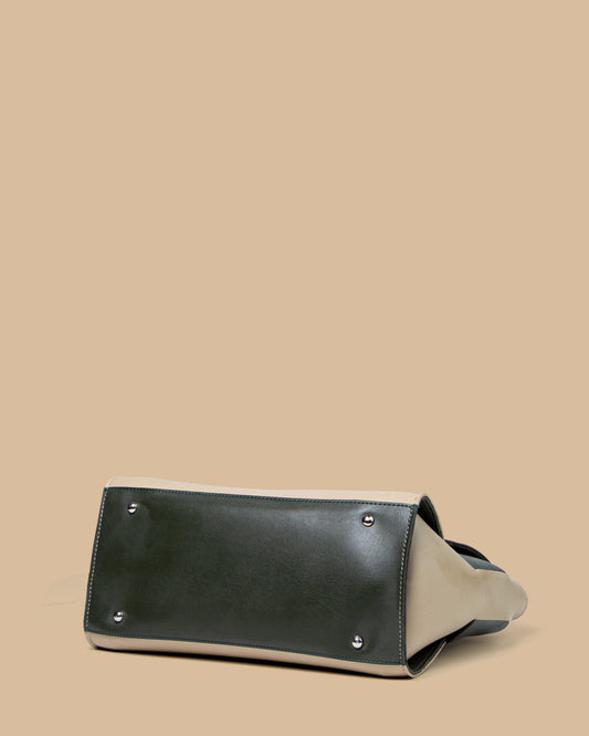 Margo Satchel (Green & Half White)