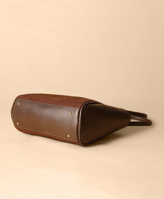 Women's Suede Tote Bags (Chocolate Brown)