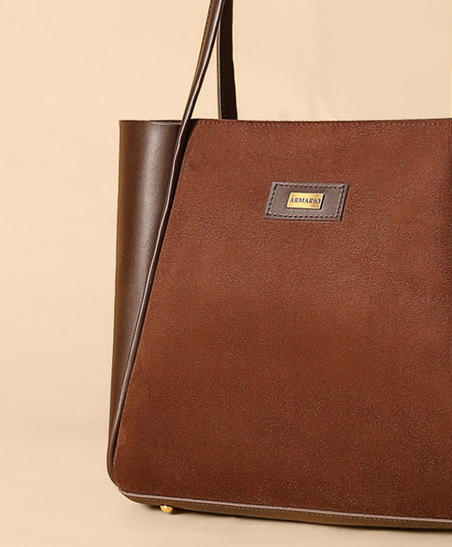 Women's Suede Tote Bags (Chocolate Brown)