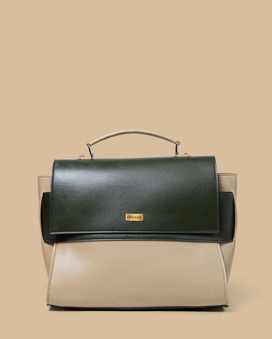 Margo Satchel (Green & Half White)