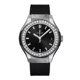 HBLT Classic Fusion Titanium Diamonds 33mm Ladies Watch Black